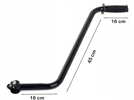 Bara cu maner ghid, Zola®, pentru invatarea mersului pe bicicleta, din otel, universala, neagra, maner antiderapant Bara cu maner ghid, Zola®, pentru invatarea mersului pe bicicleta, din otel, universala, neagra, maner antiderapant